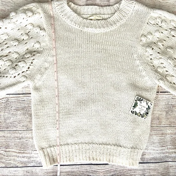 Girls Ivory Dot Sleeve Sweater - Picture 12 of 16